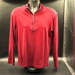 Armani Jeans half zip, light sweater. Size M Mens Burgundy Excellent condition!!